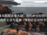 蜂鸟影院读懂关键：先抓单位标明吗，再把主语写出来（像翻折页说明书）