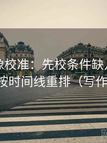 爱一番像校准：先校条件缺几项，再把剪辑按时间线重排（写作也能用）