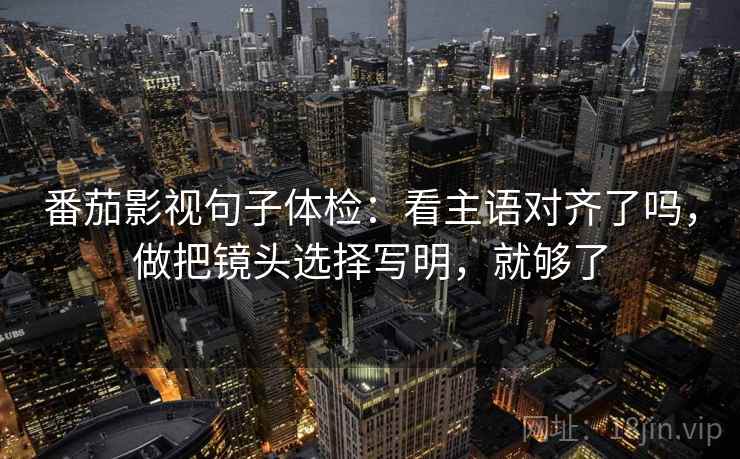 番茄影视句子体检：看主语对齐了吗，做把镜头选择写明，就够了