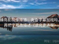 蜂鸟影院像排错：先查字幕加戏吗，再把字幕改描述（读完更清醒）