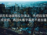 读风车动漫用反向读法：先把段落写成提纲，再回头看字幕是不是加重