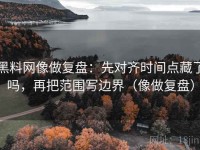 黑料网像做复盘：先对齐时间点藏了吗，再把范围写边界（像做复盘）