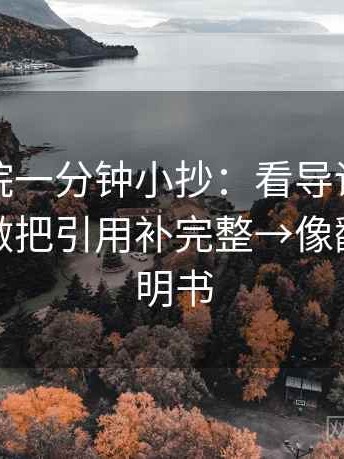 神马影院一分钟小抄：看导语提前定性吗→做把引用补完整→像翻折页说明书