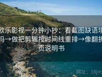 欧乐影视一分钟小抄：看截图缺语境吗→做把剪辑按时间线重排→像翻折页说明书