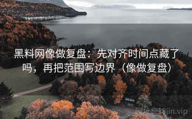 黑料网像做复盘：先对齐时间点藏了吗，再把范围写边界（像做复盘）