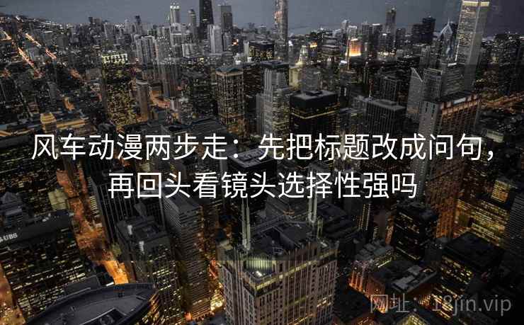 风车动漫两步走：先把标题改成问句，再回头看镜头选择性强吗