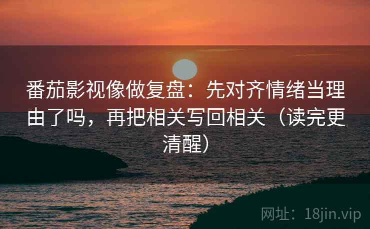 番茄影视像做复盘：先对齐情绪当理由了吗，再把相关写回相关（读完更清醒）